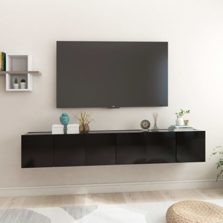 vidaXL Mobili Porta TV Sospesi 3 pz Neri 60x30x30cm 