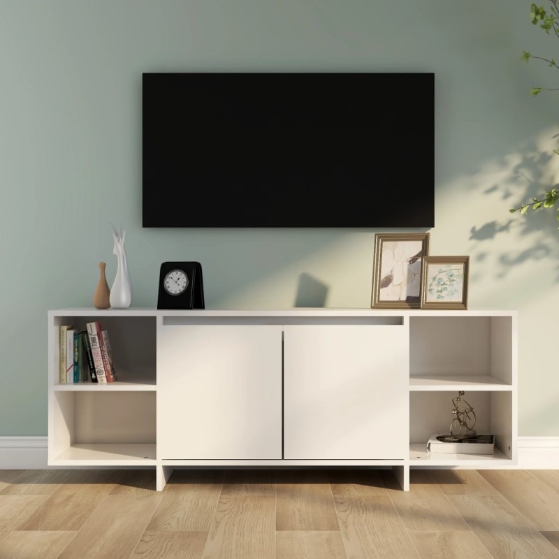 vidaXL Mobile TV Bianco Lucido 130x35x50 cm in Truciolato vidaXL Mobile TV Bianco Lucido 130x35x50 cm in Truciolato