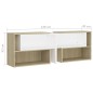 vidaXL Mobile TV Bianco e Rovere Sonoma 149x30x52 cm in Truciolato