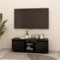 vidaXL Mobile Porta TV Nero 110x30x40 cm in Legno Massello di Pino vidaXL Mobile Porta TV Nero 110x30x40 cm in Legno Massello di Pino