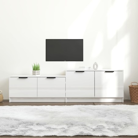 vidaXL Mobile Porta TV Bianco Lucido 158,5x36x45 cm Legno Multistrato