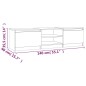 vidaXL Mobile TV Rovere Fumo 140x40x35,5 cm in Legno Multistrato vidaXL Mobile TV Rovere Fumo 140x40x35,5 cm in Legno Multistrato