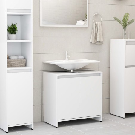 Armadio da Bagno Bianco 60x33x61 cm in Truciolato