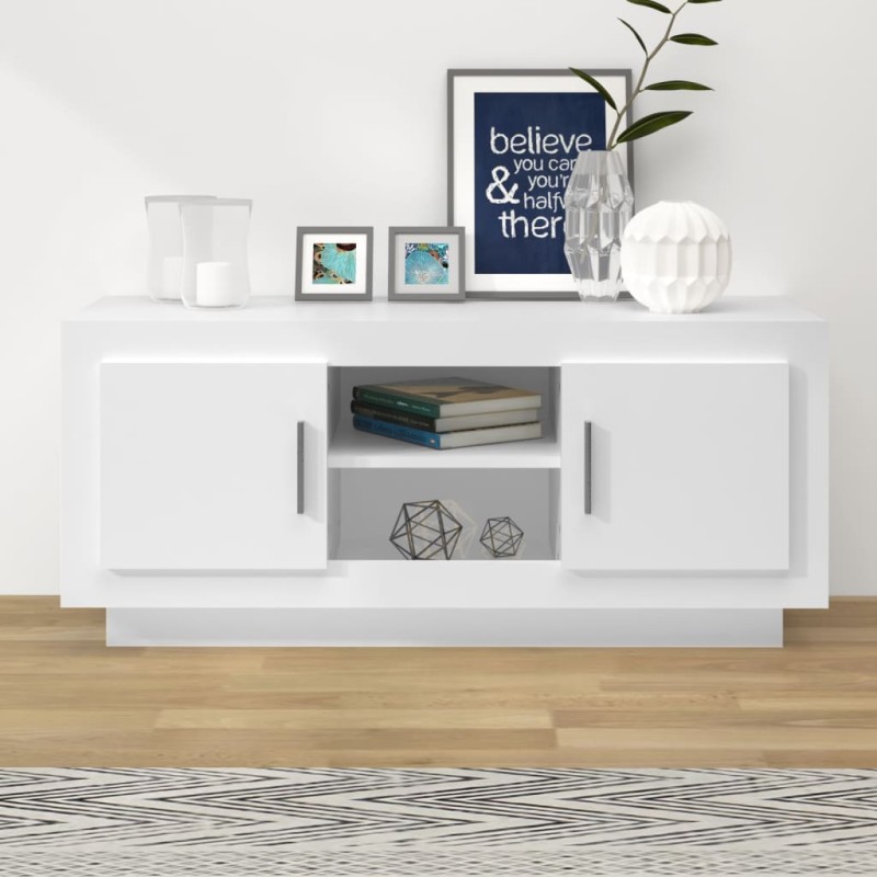 vidaXL Mobile Porta TV Bianco 102x35x45 cm in Legno Multistrato vidaXL Mobile Porta TV Bianco 102x35x45 cm in Legno Multistrato