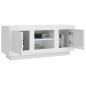 vidaXL Mobile Porta TV Bianco Lucido 102x35x45 cm in Legno Multistrato vidaXL Mobile Porta TV Bianco Lucido 102x35x45 cm in Legno Multistrato