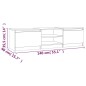 vidaXL Mobile TV Grigio Sonoma 140x40x35,5 cm in Legno Multistrato vidaXL Mobile TV Grigio Sonoma 140x40x35,5 cm in Legno Multistrato