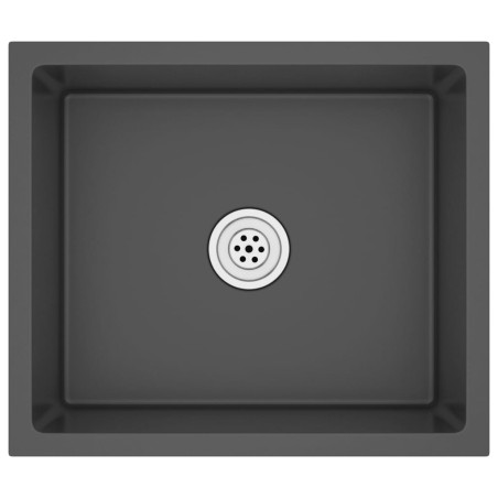 Lavello da Cucina Artigianale Nero in Acciaio Inox