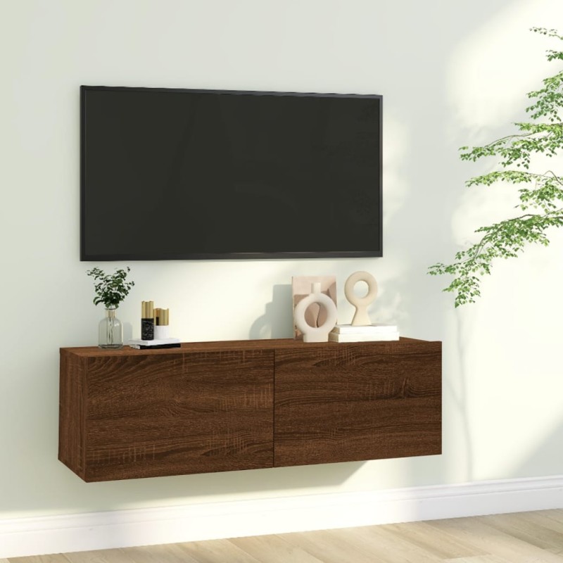 vidaXL Mobile TV Muro Rovere Marrone 100x30x30cm Legno Ingegnerizzato vidaXL Mobile TV Muro Rovere Marrone 100x30x30cm Legno Ingegnerizzato