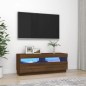 vidaXL Mobile Porta TV con Luci LED Rovere Marrone 100x35x40 cm vidaXL Mobile Porta TV con Luci LED Rovere Marrone 100x35x40 cm