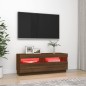 vidaXL Mobile Porta TV con Luci LED Rovere Marrone 100x35x40 cm vidaXL Mobile Porta TV con Luci LED Rovere Marrone 100x35x40 cm