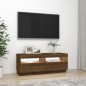 vidaXL Mobile Porta TV con Luci LED Rovere Marrone 100x35x40 cm vidaXL Mobile Porta TV con Luci LED Rovere Marrone 100x35x40 cm