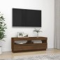vidaXL Mobile Porta TV con Luci LED Rovere Marrone 100x35x40 cm vidaXL Mobile Porta TV con Luci LED Rovere Marrone 100x35x40 cm