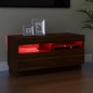 vidaXL Mobile Porta TV con Luci LED Rovere Marrone 80x35x40 cm
