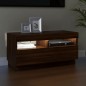vidaXL Mobile Porta TV con Luci LED Rovere Marrone 80x35x40 cm