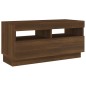 vidaXL Mobile Porta TV con Luci LED Rovere Marrone 80x35x40 cm
