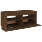vidaXL Mobile Porta TV con Luci LED Rovere Marrone 80x35x40 cm