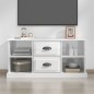 vidaXL Mobile Porta TV Bianco Lucido 99,5x35,5x48 cm Legno Multistrato vidaXL Mobile Porta TV Bianco Lucido 99,5x35,5x48 cm Legno Multistrato