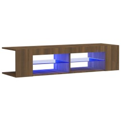 vidaXL Mobile Porta TV con Luci LED Rovere Marrone 135x39x30 cm