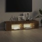 vidaXL Mobile Porta TV con Luci LED Rovere Marrone 135x39x30 cm vidaXL Mobile Porta TV con Luci LED Rovere Marrone 135x39x30 cm
