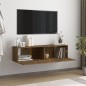 vidaXL Mobile TV a Parete Rovere Fumo 120x30x30cm Legno Ingegnerizzato vidaXL Mobile TV a Parete Rovere Fumo 120x30x30cm Legno Ingegnerizzato