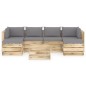 vidaXL Set Divani da Giardino con Cuscini 7 pz Legno Impregnato Verde vidaXL Set Divani da Giardino con Cuscini 7 pz Legno Impregnato Verde