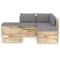 vidaXL Set Divani da Giardino con Cuscini 6 pz Legno Impregnato Verde vidaXL Set Divani da Giardino con Cuscini 6 pz Legno Impregnato Verde