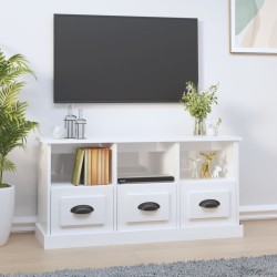 vidaXL Mobile Porta TV Bianco Lucido 100x35x50 cm in Legno Multistrato