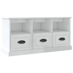 vidaXL Mobile Porta TV Bianco Lucido 100x35x50 cm in Legno Multistrato