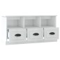 vidaXL Mobile Porta TV Bianco Lucido 100x35x50 cm in Legno Multistrato vidaXL Mobile Porta TV Bianco Lucido 100x35x50 cm in Legno Multistrato