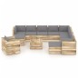 vidaXL Set Salotto da Giardino con Cuscini 12pz Legno Impregnato Verde