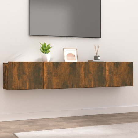 vidaXL Mobili Porta TV 2 pz Rovere Fumo 80x30x30 in Legno Multistrato
