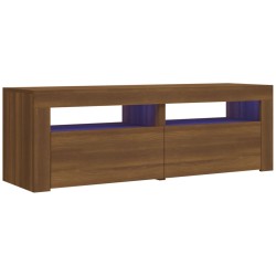 vidaXL Mobile Porta TV con Luci LED Rovere Marrone 120x35x40 cm