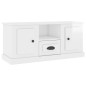 vidaXL Mobile Porta TV Bianco Lucido 100x35,5x45 cm Legno Multistrato vidaXL Mobile Porta TV Bianco Lucido 100x35,5x45 cm Legno Multistrato