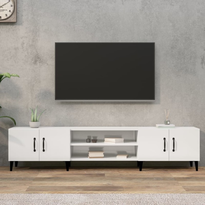 vidaXL Mobile Porta TV Bianco Lucido 180x31,5x40 cm Legno Multistrato vidaXL Mobile Porta TV Bianco Lucido 180x31,5x40 cm Legno Multistrato