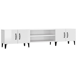 vidaXL Mobile Porta TV Bianco Lucido 180x31,5x40 cm Legno Multistrato