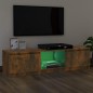 vidaXL Mobile Porta TV con Luci LED Rovere Fumo 120x30x35,5 cm vidaXL Mobile Porta TV con Luci LED Rovere Fumo 120x30x35,5 cm