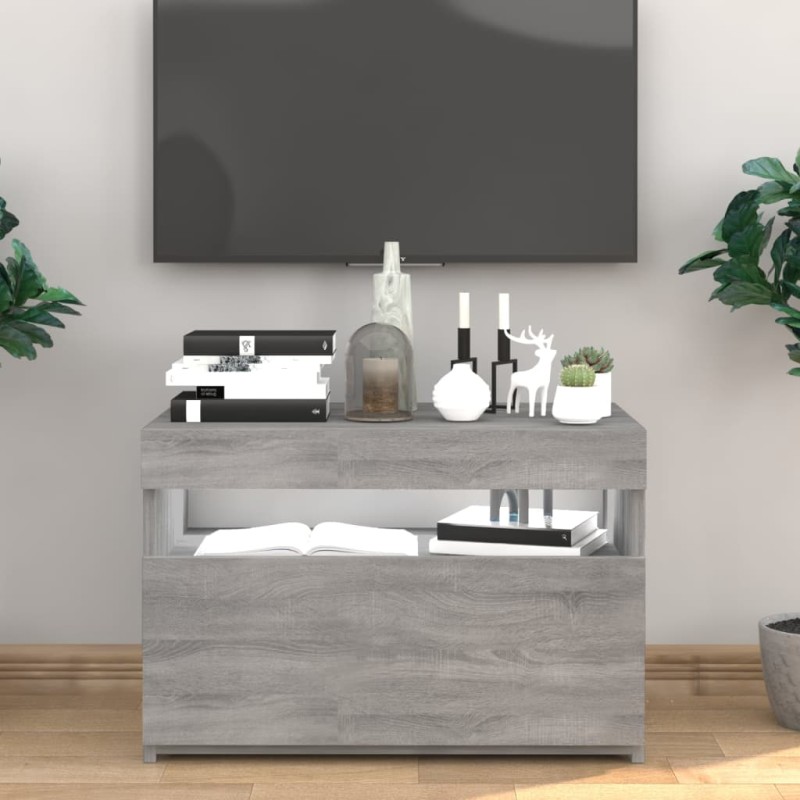 vidaXL Mobile Porta TV con Luci LED Grigio Sonoma 60x35x40 cm vidaXL Mobile Porta TV con Luci LED Grigio Sonoma 60x35x40 cm