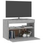 vidaXL Mobile Porta TV con Luci LED Grigio Sonoma 60x35x40 cm vidaXL Mobile Porta TV con Luci LED Grigio Sonoma 60x35x40 cm