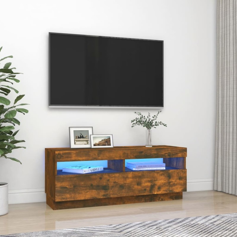 vidaXL Mobile Porta TV con Luci LED Rovere Fumo 100x35x40 cm vidaXL Mobile Porta TV con Luci LED Rovere Fumo 100x35x40 cm