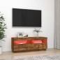 vidaXL Mobile Porta TV con Luci LED Rovere Fumo 100x35x40 cm vidaXL Mobile Porta TV con Luci LED Rovere Fumo 100x35x40 cm