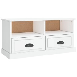 vidaXL Mobile Porta TV Bianco Lucido 93x35,5x45 cm Legno Multistrato