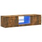 vidaXL Mobile Porta TV con Luci LED Rovere Fumo 140x40x35,5 cm vidaXL Mobile Porta TV con Luci LED Rovere Fumo 140x40x35,5 cm