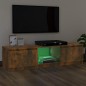 vidaXL Mobile Porta TV con Luci LED Rovere Fumo 140x40x35,5 cm vidaXL Mobile Porta TV con Luci LED Rovere Fumo 140x40x35,5 cm