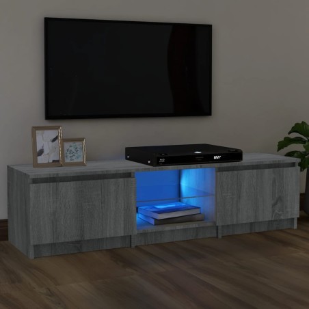 vidaXL Mobile Porta TV con Luci LED Grigio Sonoma 140x40x35,5 cm