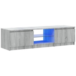 vidaXL Mobile Porta TV con Luci LED Grigio Sonoma 140x40x35,5 cm