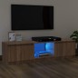 vidaXL Mobile Porta TV con Luci LED rovere marrone 140x40x35,5 cm vidaXL Mobile Porta TV con Luci LED rovere marrone 140x40x35,5 cm