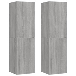 vidaXL Mobili Porta TV a Parete 2 pz Grigio Sonoma 30,5x30x110 cm