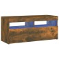 vidaXL Mobile Porta TV con Luci LED Rovere Fumo 90x35x40 cm