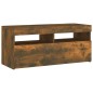 vidaXL Mobile Porta TV con Luci LED Rovere Fumo 90x35x40 cm
