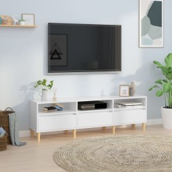 vidaXL Mobile Porta TV Bianco Lucido 150x30x44,5 cm Legno Multistrato